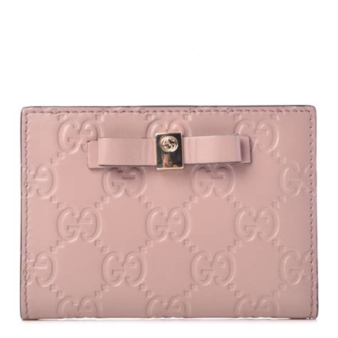 gucci guccissima bow train pass case soft pink|GUCCI Guccissima Bow Train Pass Case Soft Pink.